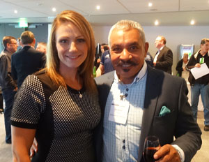 INCLEAN New Zealand's editor Kim Taranto with ToTal Property Services' Patrick Lee-Lo